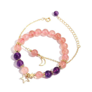 Strawberry & Amethyst Crystal Bracelet/Anklet-Your Soul Place